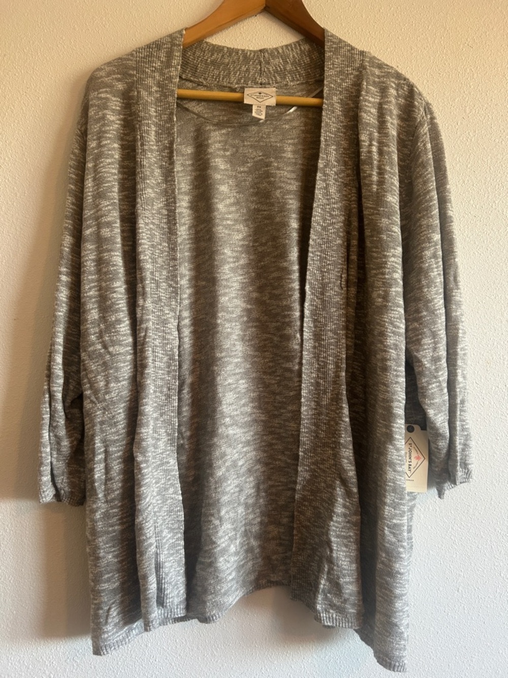 St. John's Bay Heather Gray Open-Front Women's Cardigan size 2x